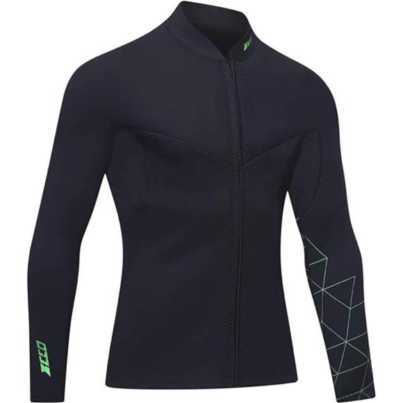 Wetsuit Top Men&Women 3mm Neoprene Wetsuits Jacket,Front Zipper Long - Picture 7 of 7